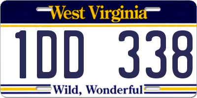 WV license plate 1DD338