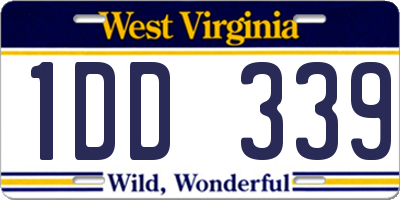 WV license plate 1DD339