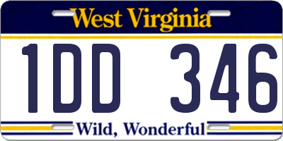 WV license plate 1DD346