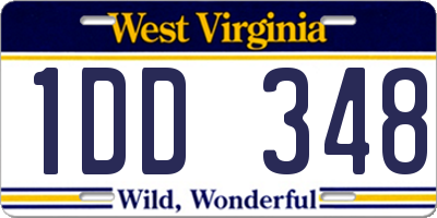WV license plate 1DD348