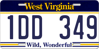 WV license plate 1DD349