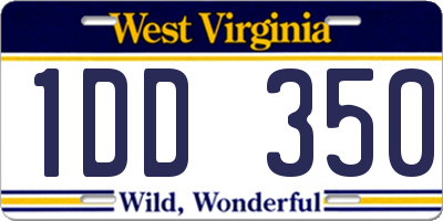 WV license plate 1DD350