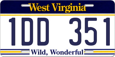 WV license plate 1DD351