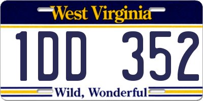 WV license plate 1DD352