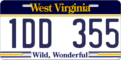 WV license plate 1DD355