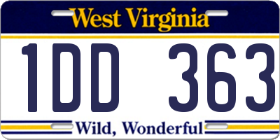 WV license plate 1DD363