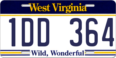 WV license plate 1DD364