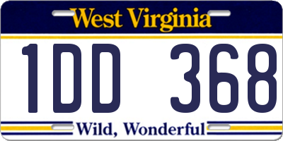 WV license plate 1DD368