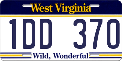 WV license plate 1DD370