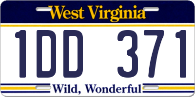 WV license plate 1DD371