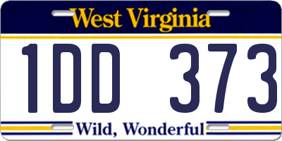 WV license plate 1DD373