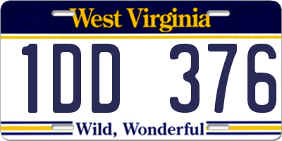 WV license plate 1DD376