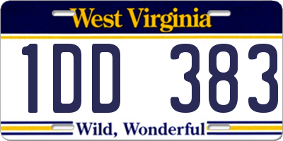 WV license plate 1DD383