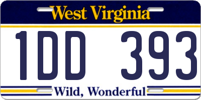 WV license plate 1DD393