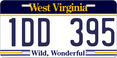 WV license plate 1DD395