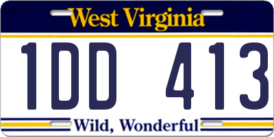 WV license plate 1DD413