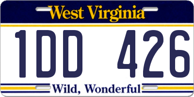 WV license plate 1DD426