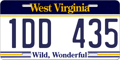 WV license plate 1DD435