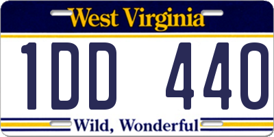 WV license plate 1DD440