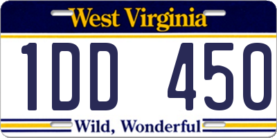 WV license plate 1DD450