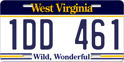 WV license plate 1DD461