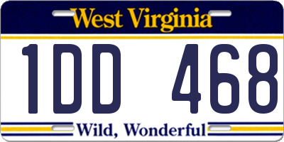 WV license plate 1DD468