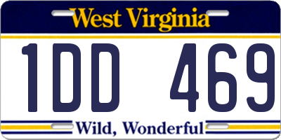 WV license plate 1DD469