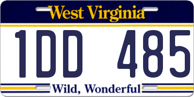 WV license plate 1DD485