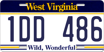 WV license plate 1DD486