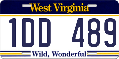 WV license plate 1DD489
