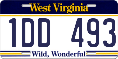 WV license plate 1DD493