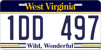 WV license plate 1DD497