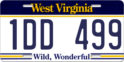 WV license plate 1DD499