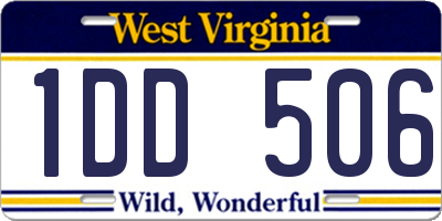WV license plate 1DD506