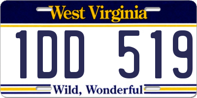 WV license plate 1DD519