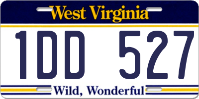 WV license plate 1DD527