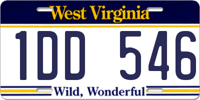 WV license plate 1DD546