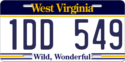 WV license plate 1DD549