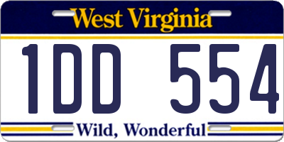 WV license plate 1DD554