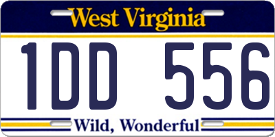 WV license plate 1DD556