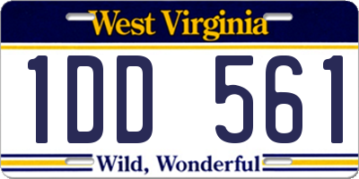 WV license plate 1DD561
