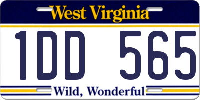WV license plate 1DD565