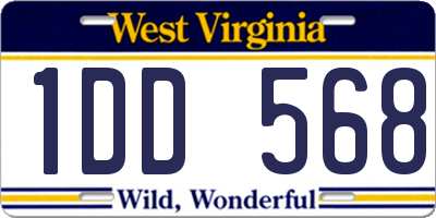 WV license plate 1DD568