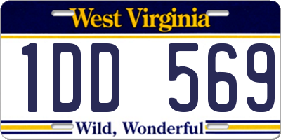 WV license plate 1DD569