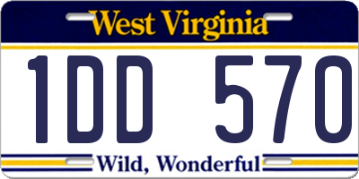 WV license plate 1DD570