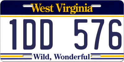 WV license plate 1DD576