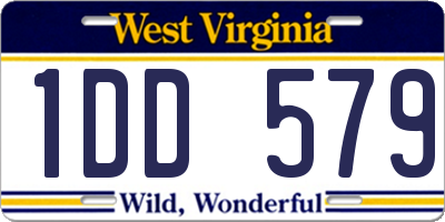 WV license plate 1DD579