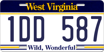 WV license plate 1DD587
