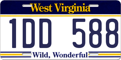 WV license plate 1DD588