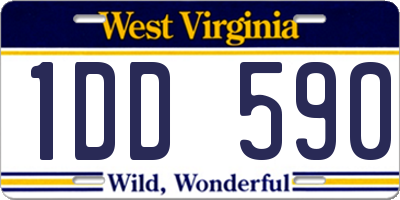 WV license plate 1DD590